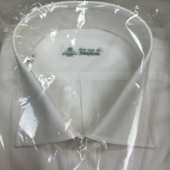 Borrelli NWT Solid White Dress Shirt 17.5 34/35 - Picture 4 of 7